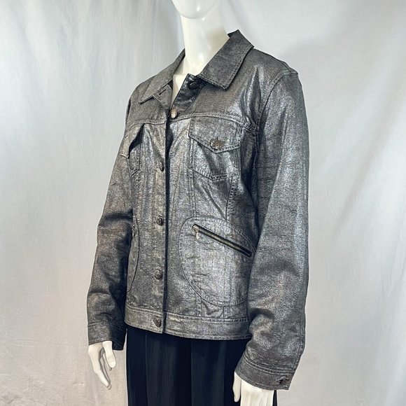 Dark Silver Metallic Jacket | Chico's - Picture 2 of 7